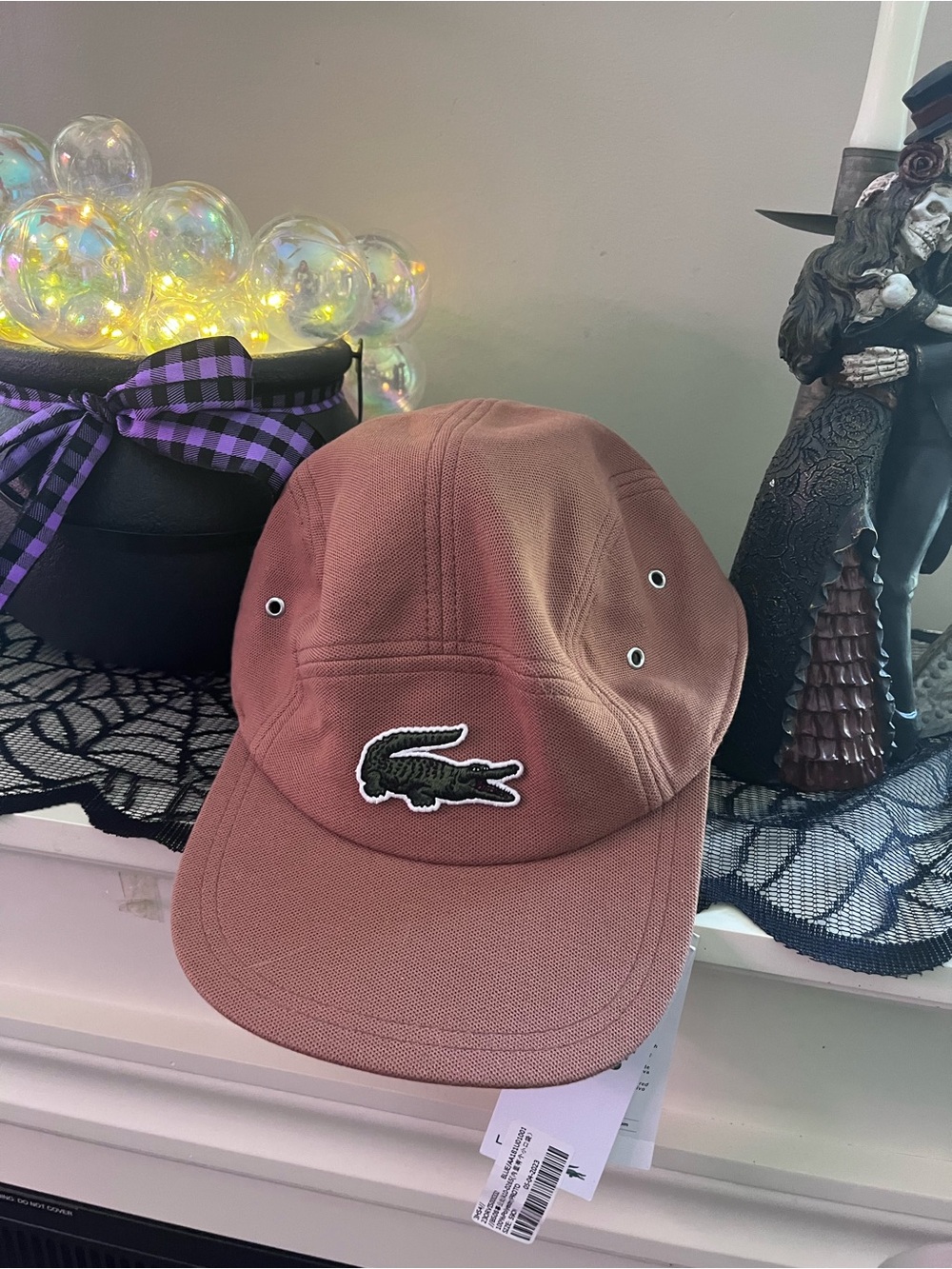 Lacoste Rose Cotton Crocodile Patch Cap
